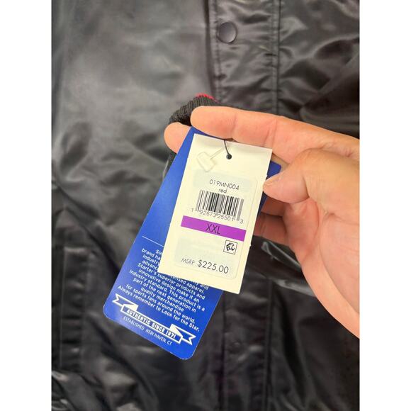 Starter Retro Satin Varsity Bomber Jacket Mens 2XL Black Red $225 NWT XXL NEW - Picture 6 of 10